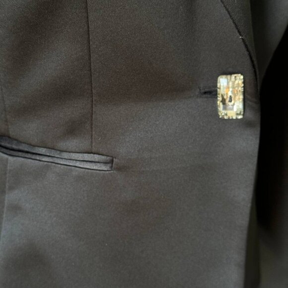 TAHARI LUXE Black Wrinkle Free Classic Tuxedo Blazer - Size 4 - Picture 8 of 10